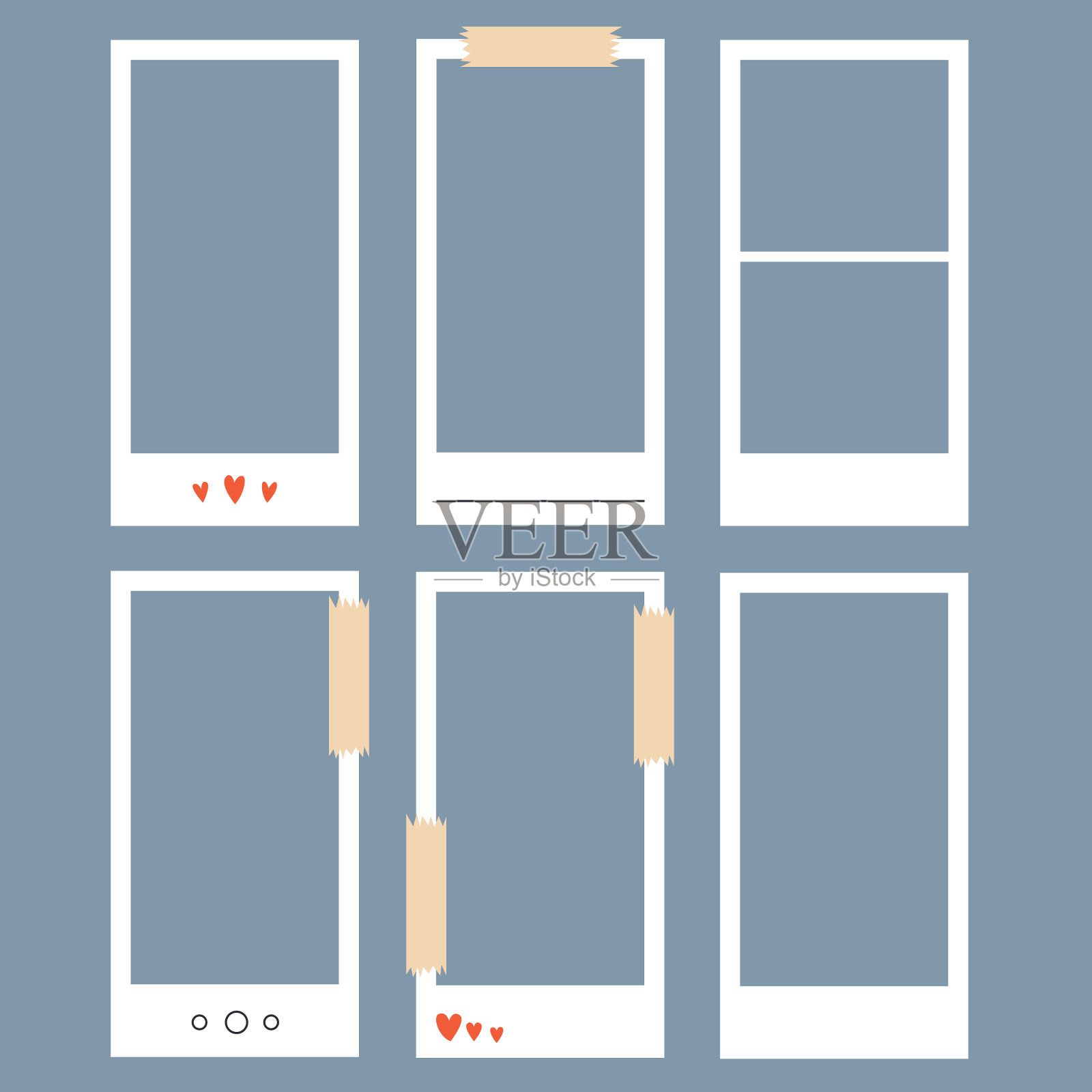 设置垂直极简主义现代相框插画图片素材