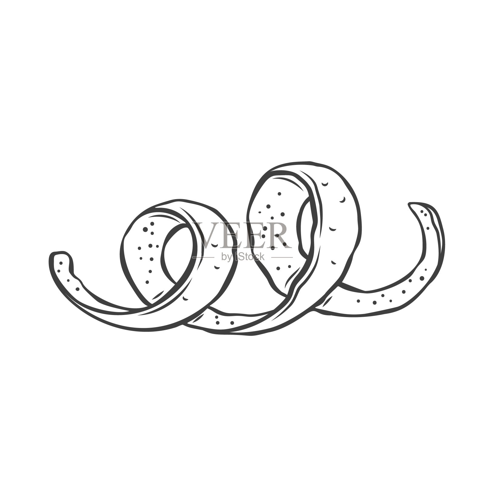 螺旋柠檬皮线图标插画图片素材