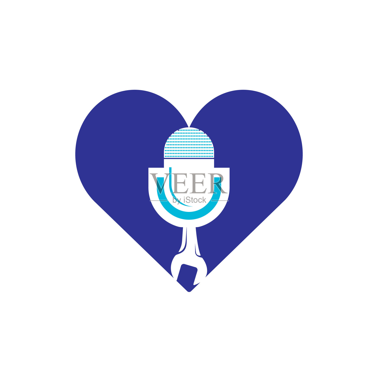 修复播客矢量符号设计。扳手和麦克风图标设计。插画图片素材