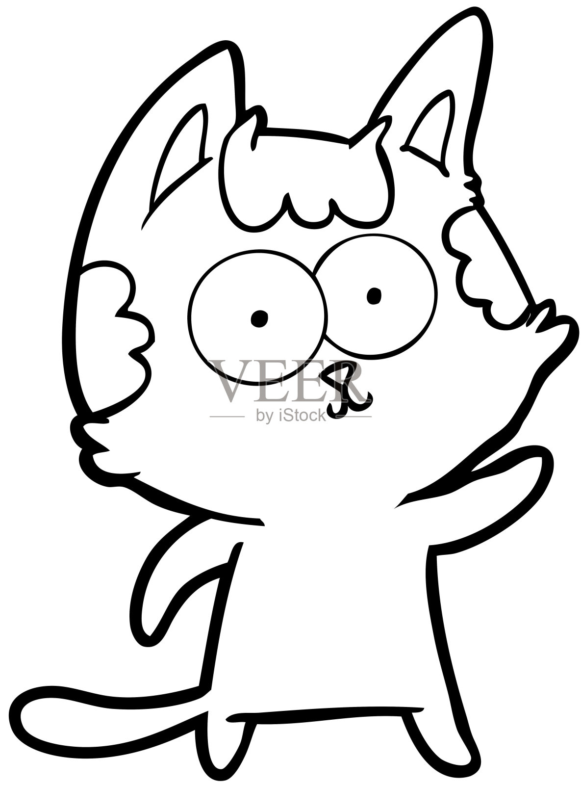 快乐的卡通猫插画图片素材