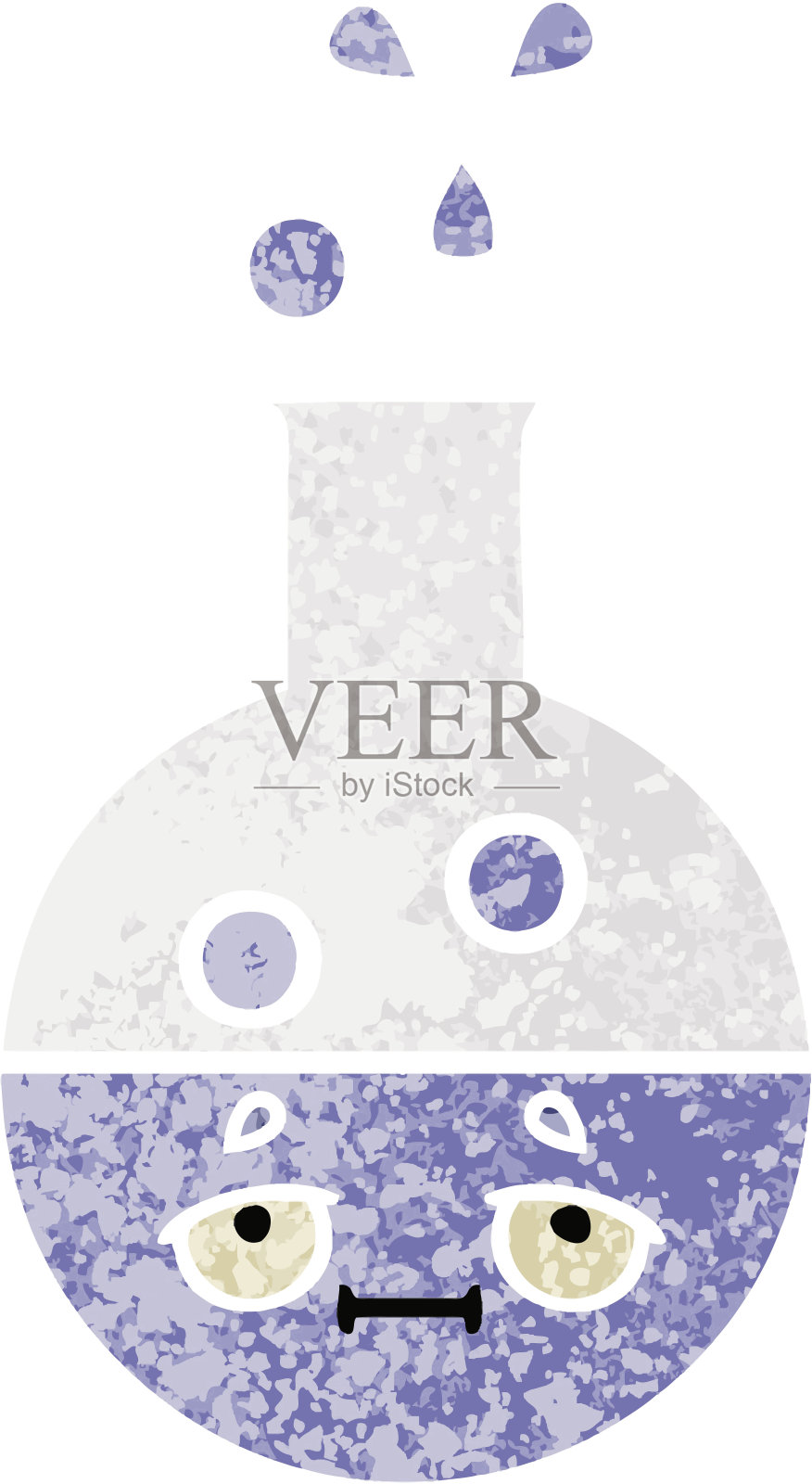 复古插画风格的卡通试管插画图片素材