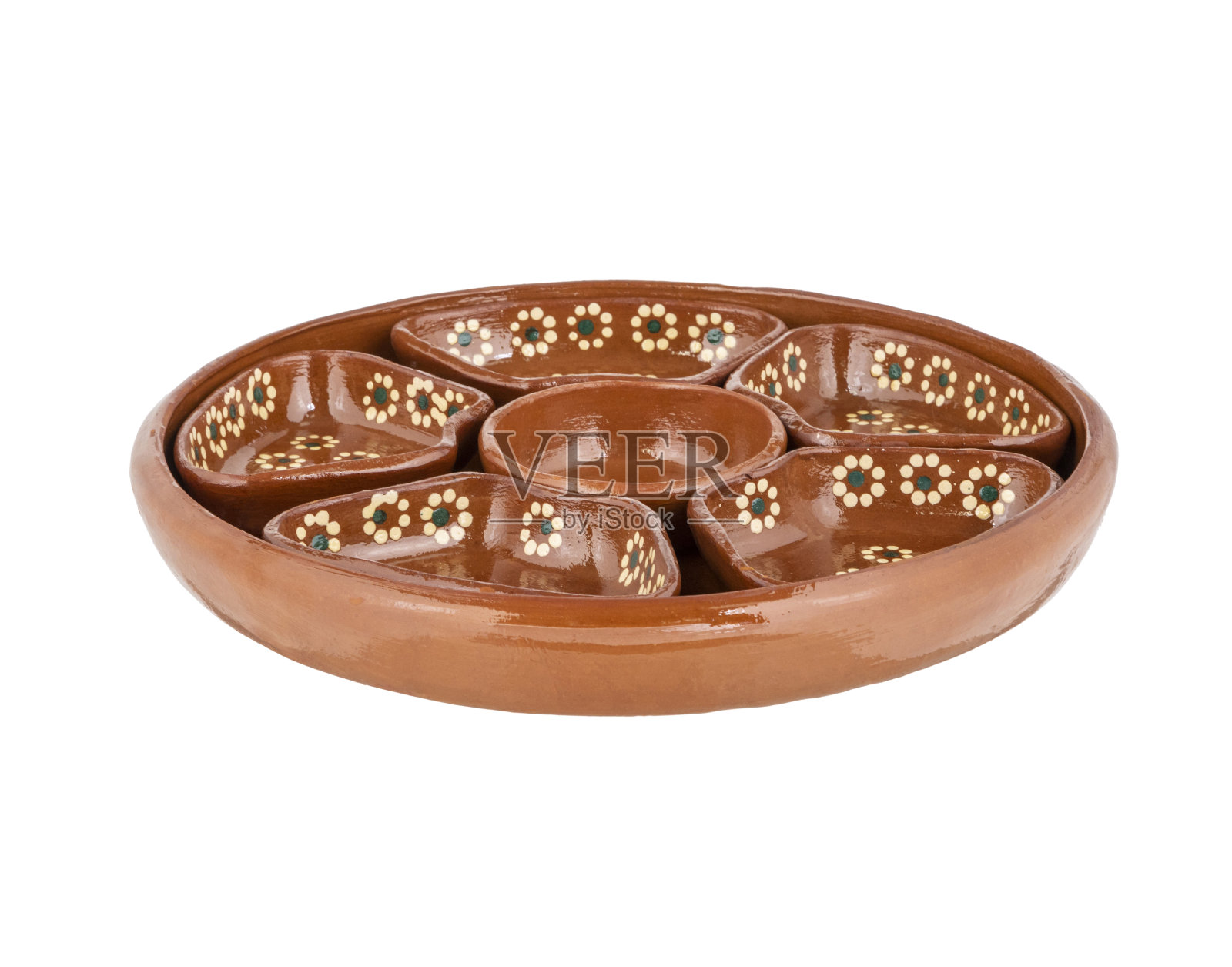 来自墨西哥的传统手工陶制餐具。照片摄影图片