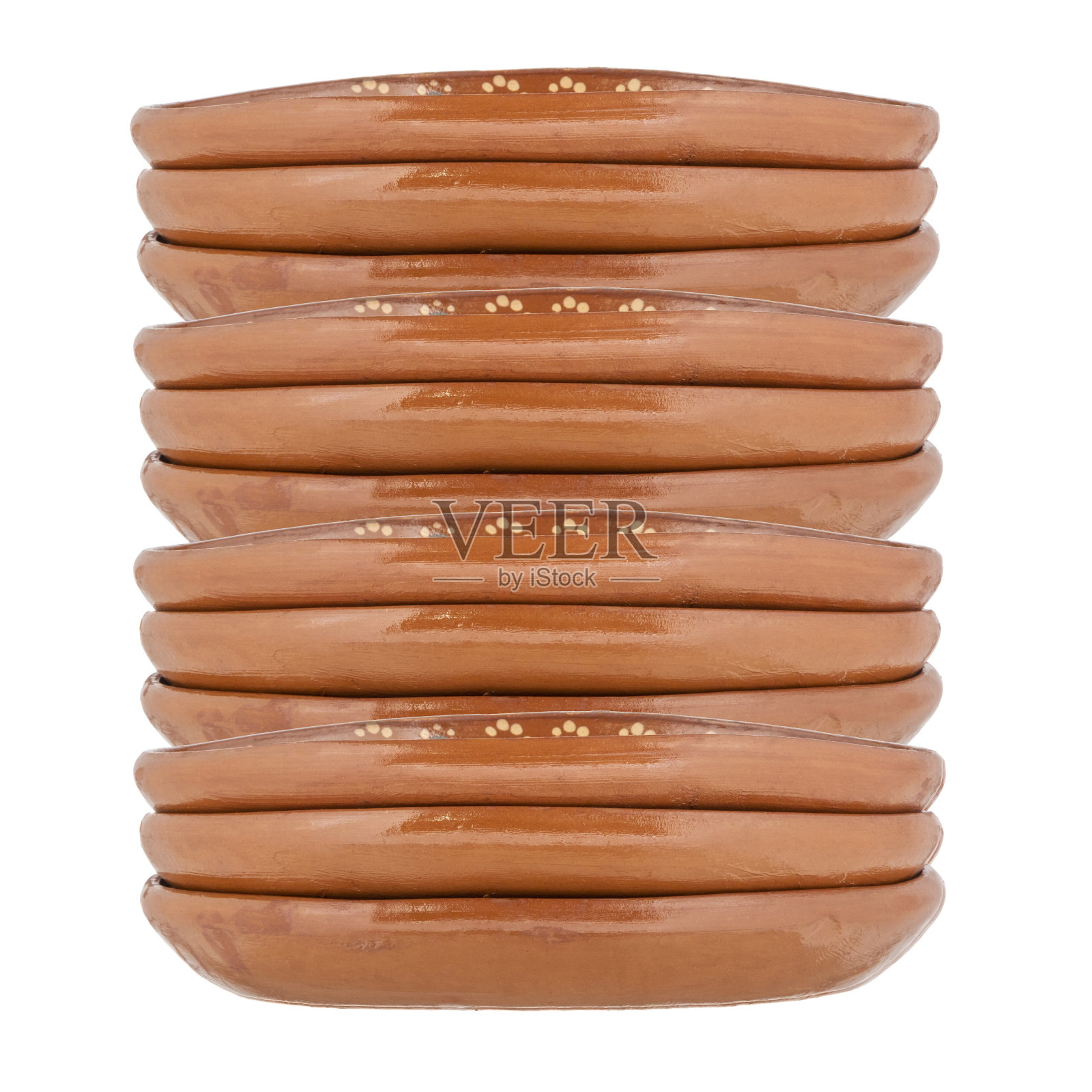 来自墨西哥的传统手工陶制餐具。照片摄影图片