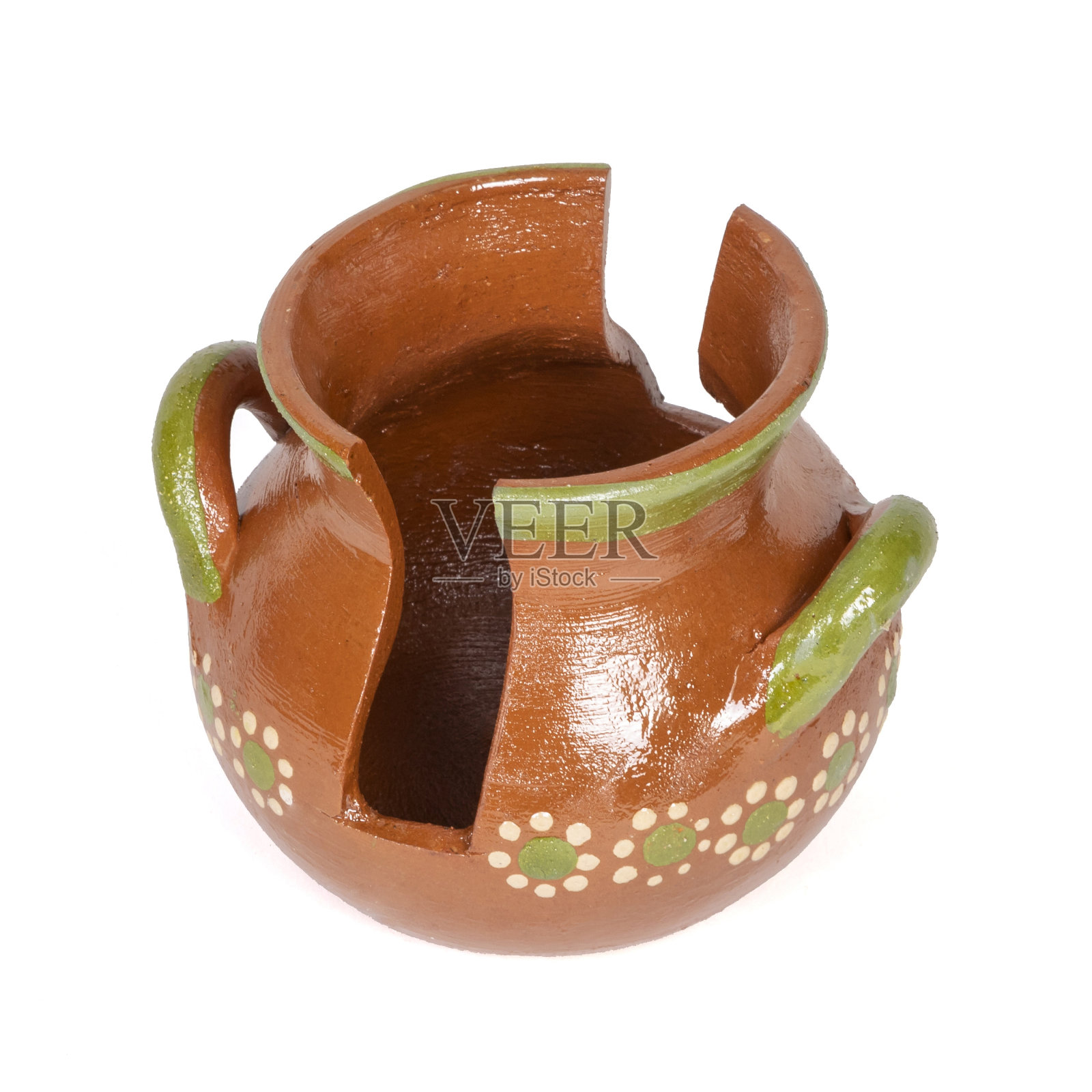 来自墨西哥的传统手工陶制餐具。照片摄影图片