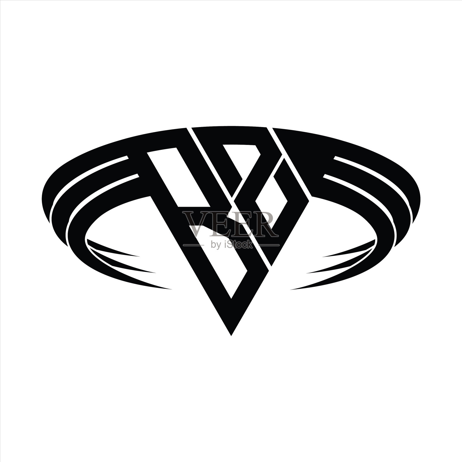 Bz标志字母字母字母与三角形切片插画图片素材