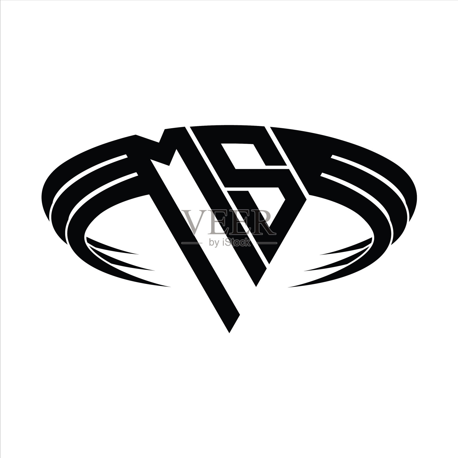 女士标志字母字母字母与三角形切片插画图片素材