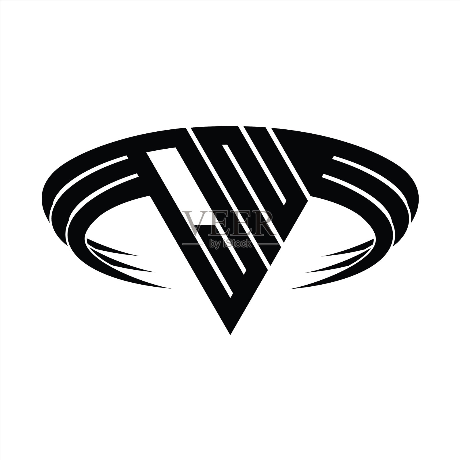 Qn标志字母字母字母与三角形切片插画图片素材