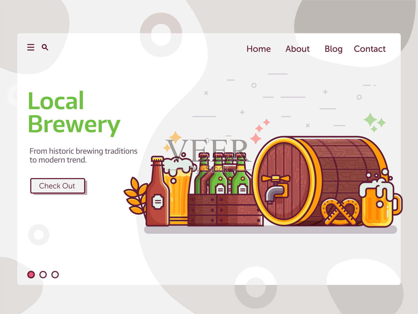 本地啤酒厂网络横幅在线艺术插画图片素材