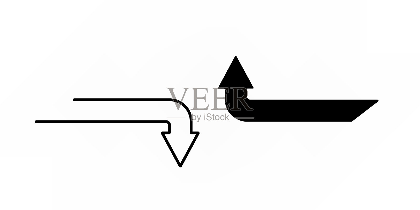 利益冲突用箭头抽象说明插画图片素材