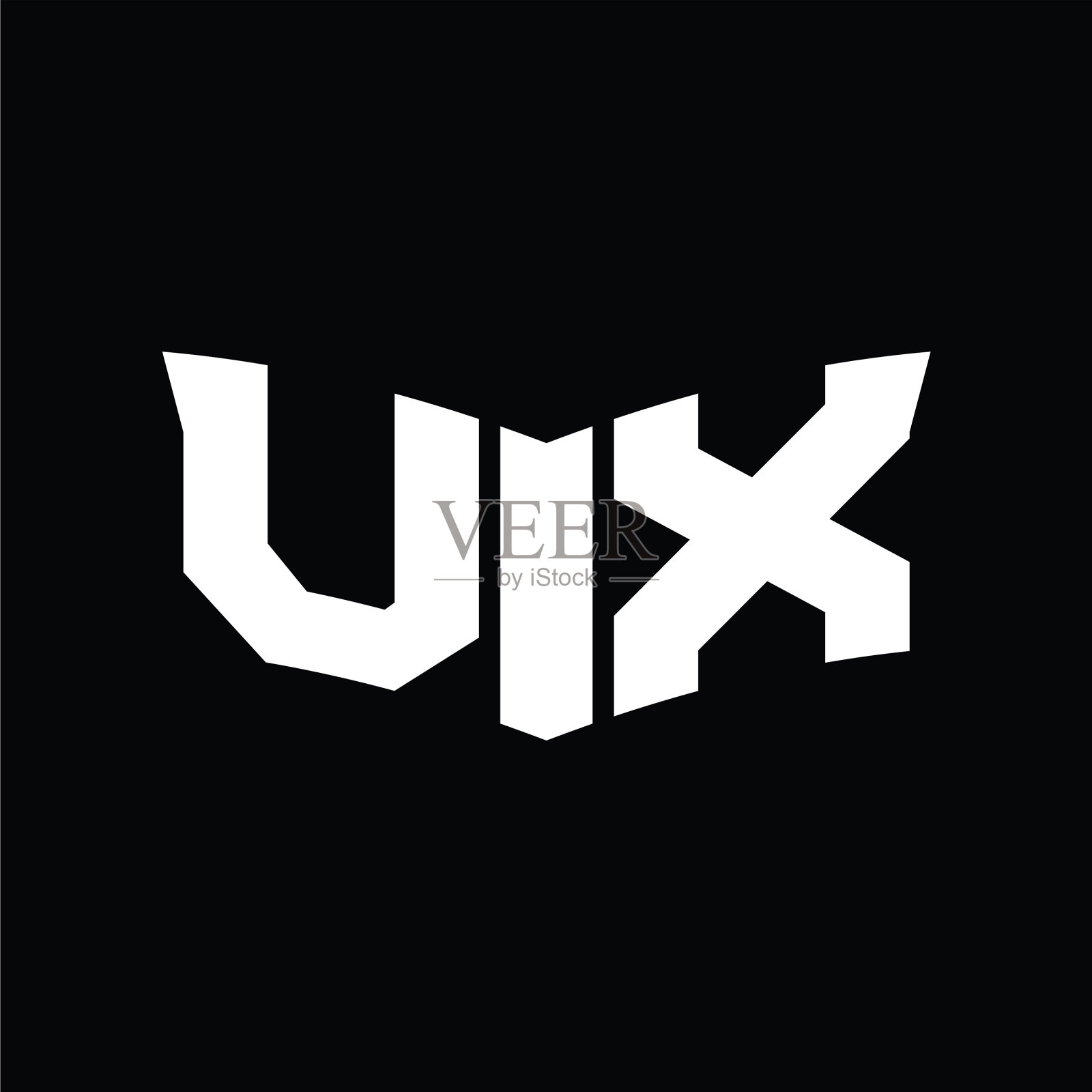 Vx标志字母与盾片形状设计插画图片素材