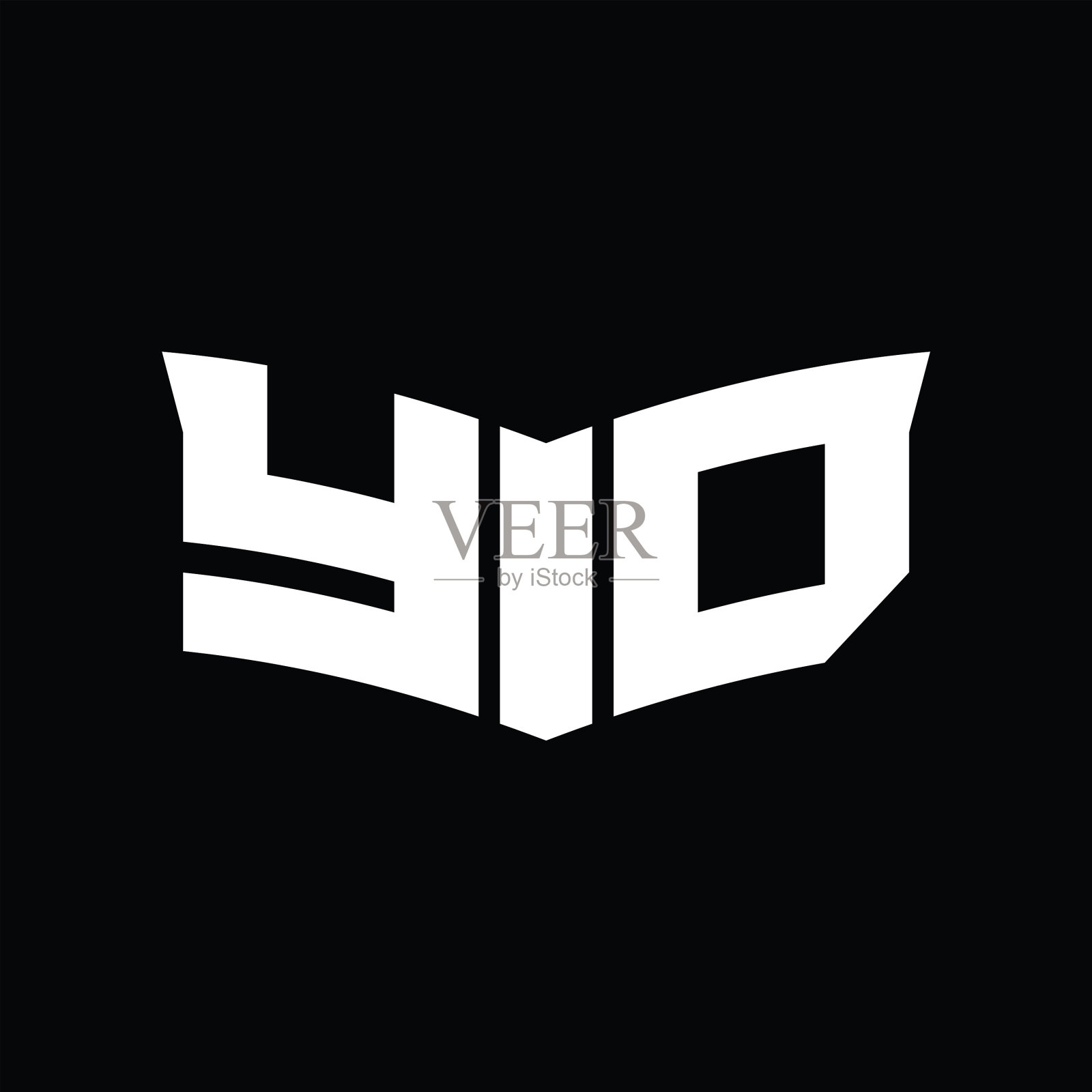 Yd标志字母与盾片形状设计插画图片素材