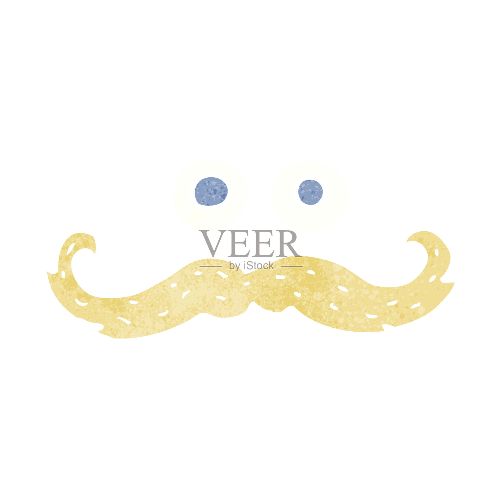 卡通眼睛和胡子符号插画图片素材