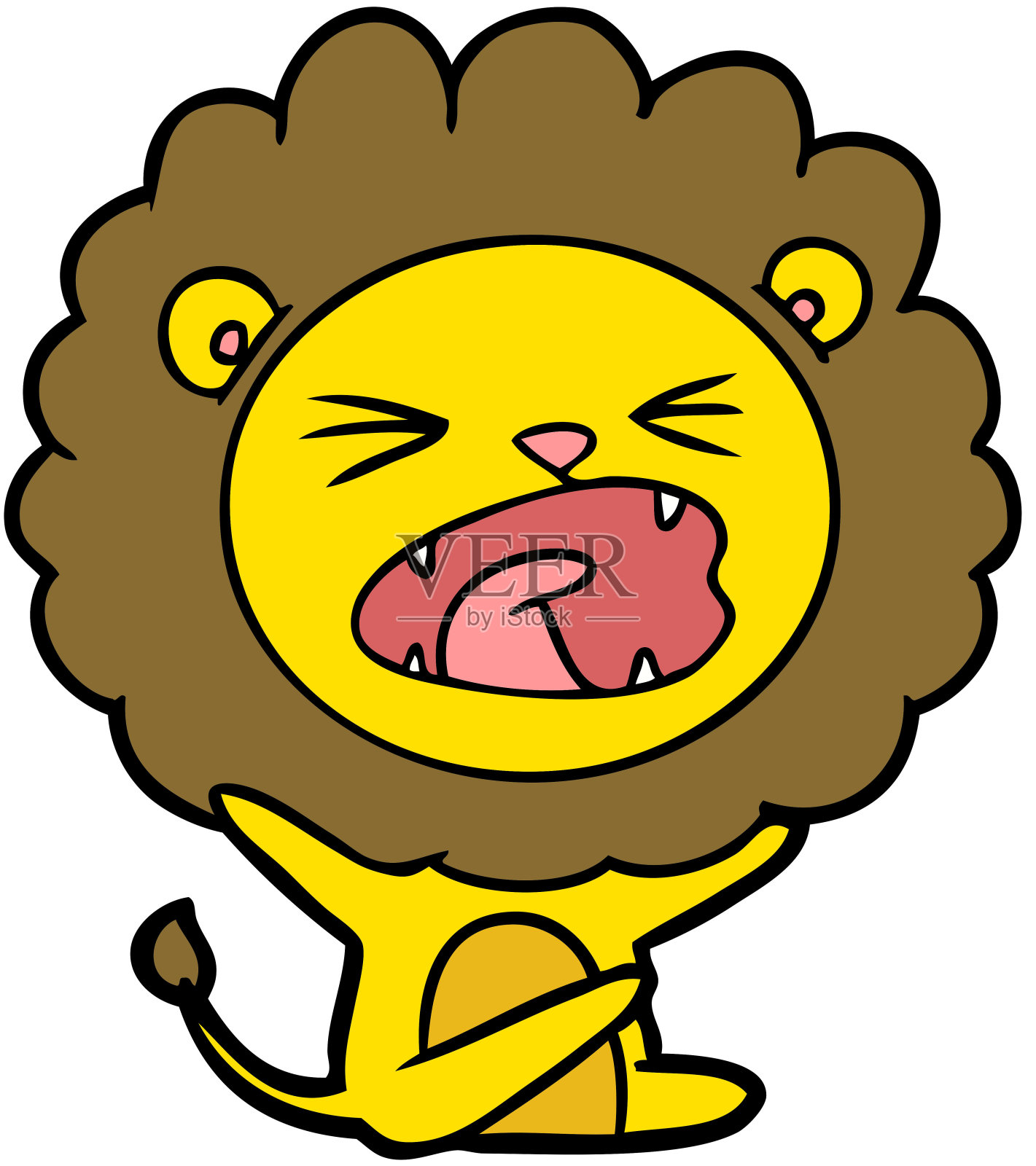 卡通狮子发脾气设计元素图片