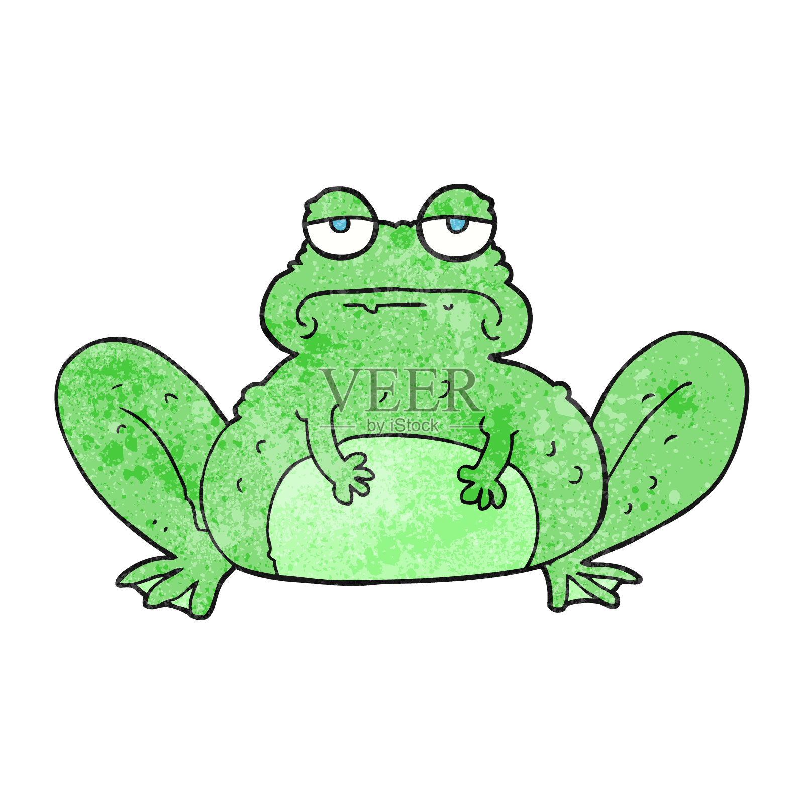 徒手纹理卡通青蛙插画图片素材