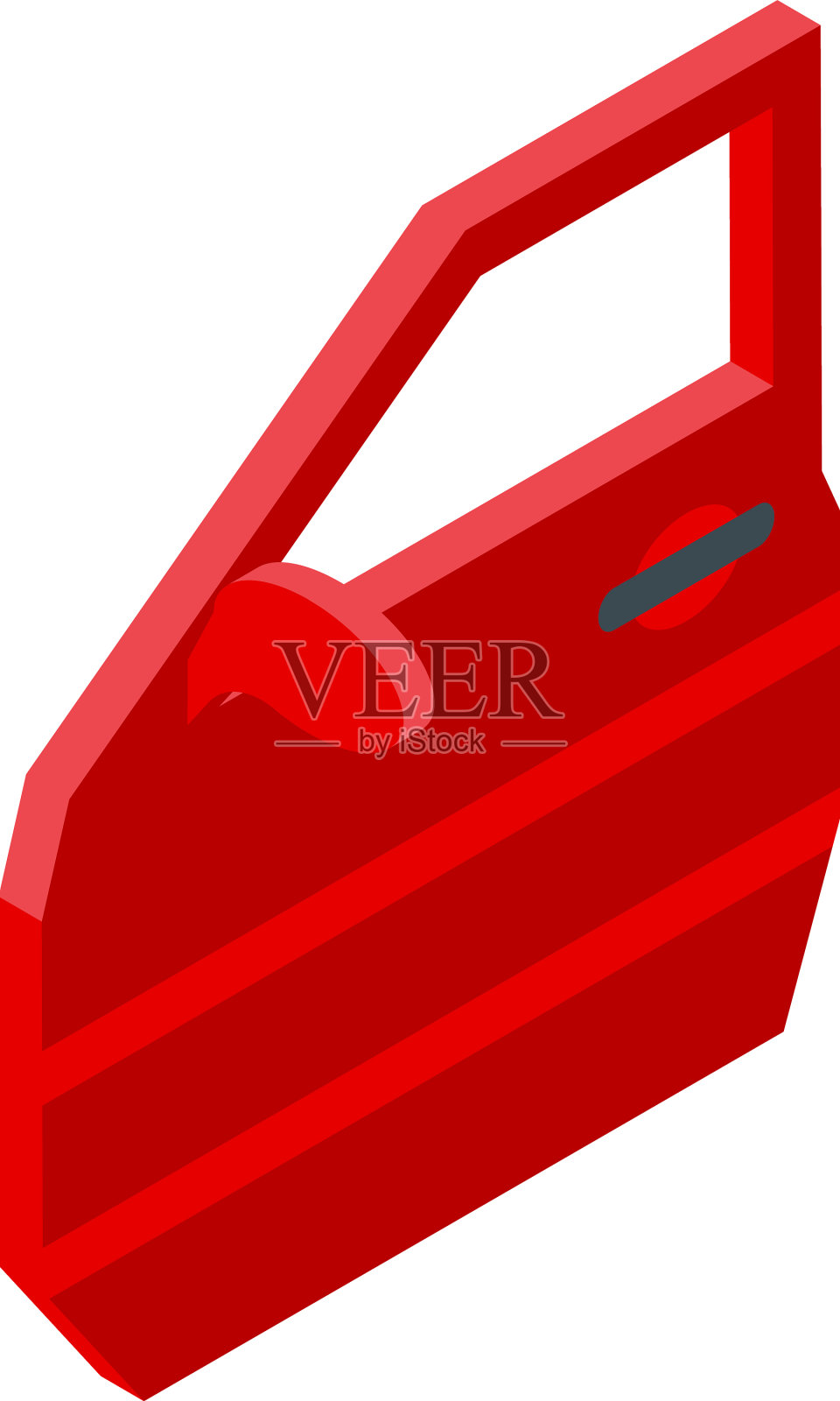 汽车门打印图标等距打印机插画图片素材