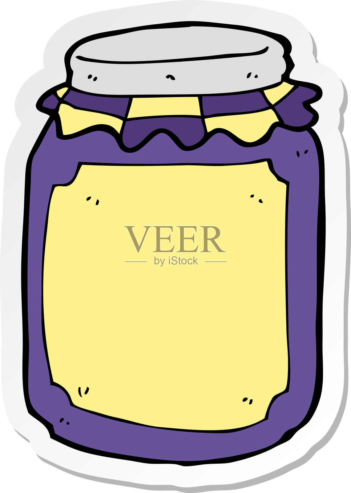 果酱卡通罐的贴纸设计元素图片