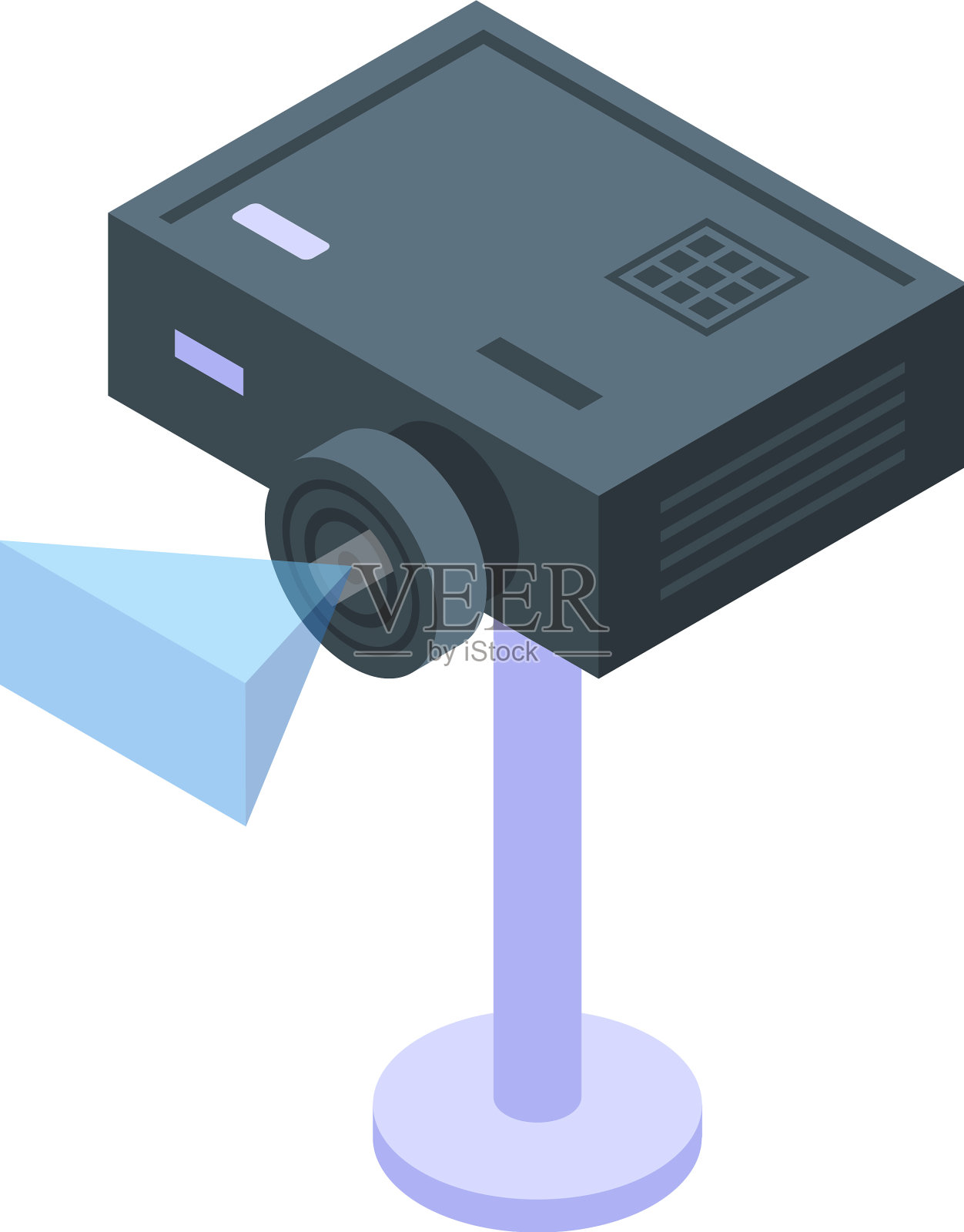 视频投影仪图标等距影院插画图片素材