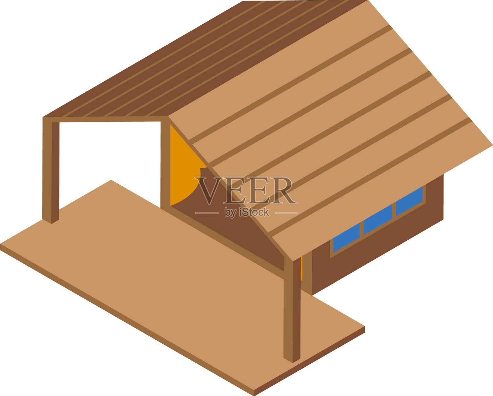 豪华野营图标等距自然帐篷插画图片素材