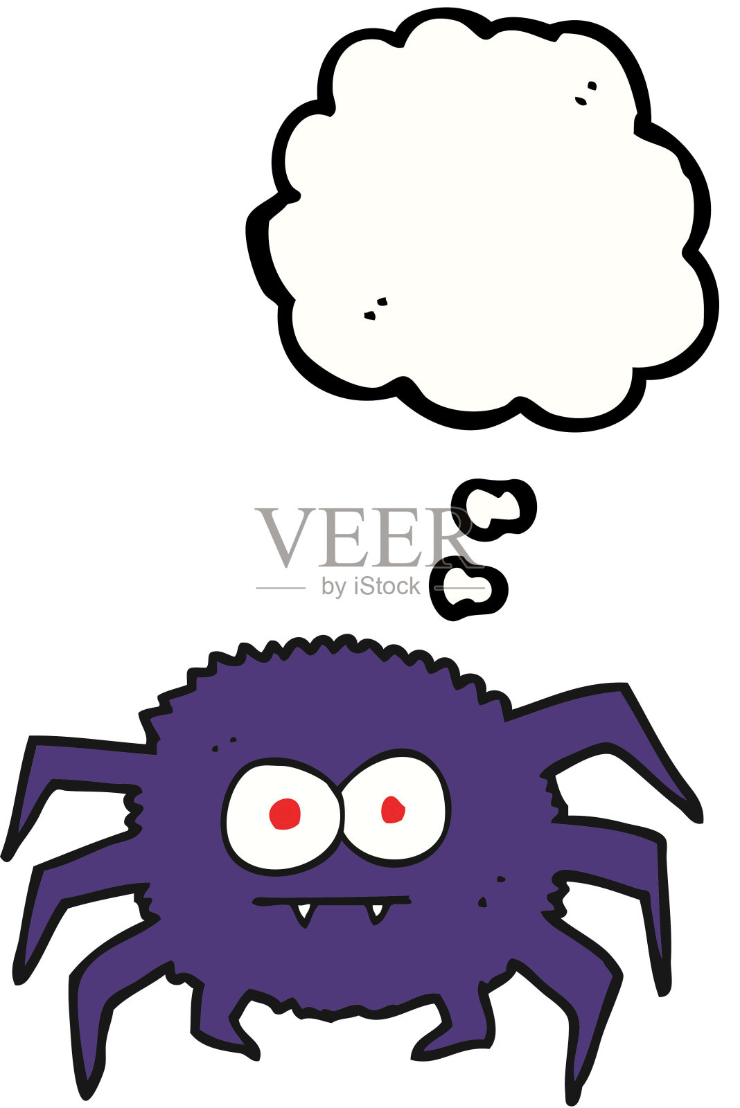 手绘思想泡泡卡通蜘蛛插画图片素材