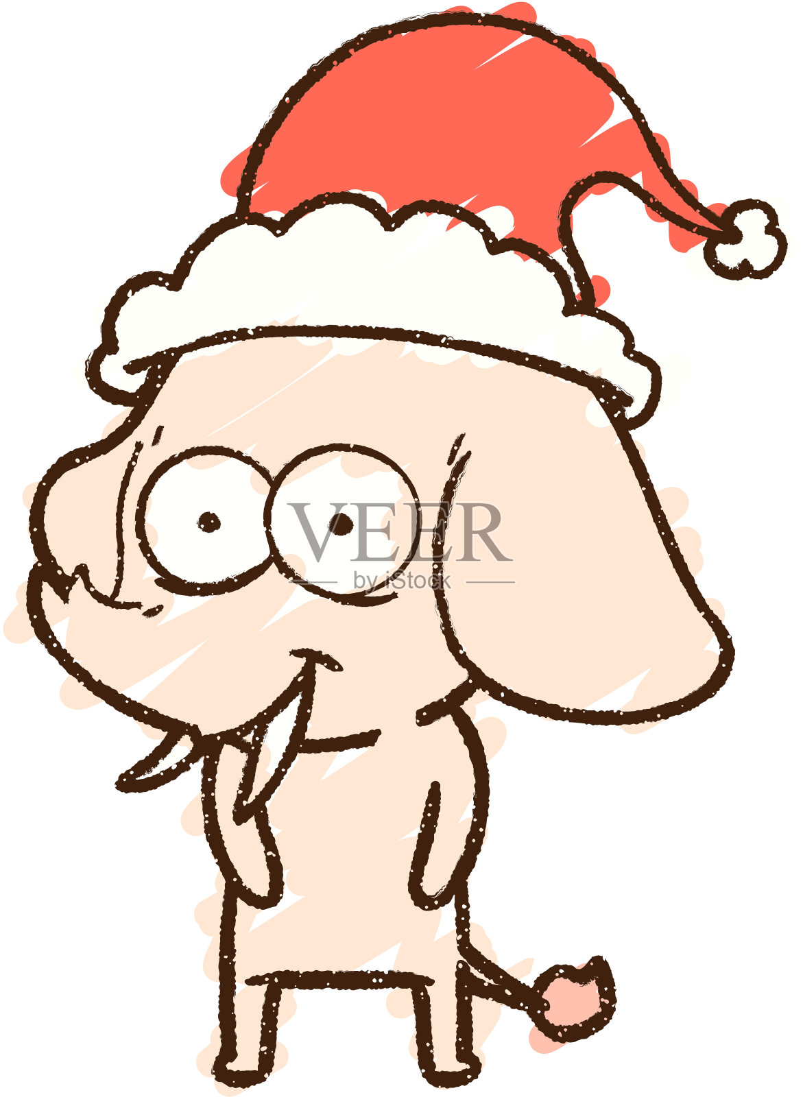 节日大象粉笔画设计元素图片