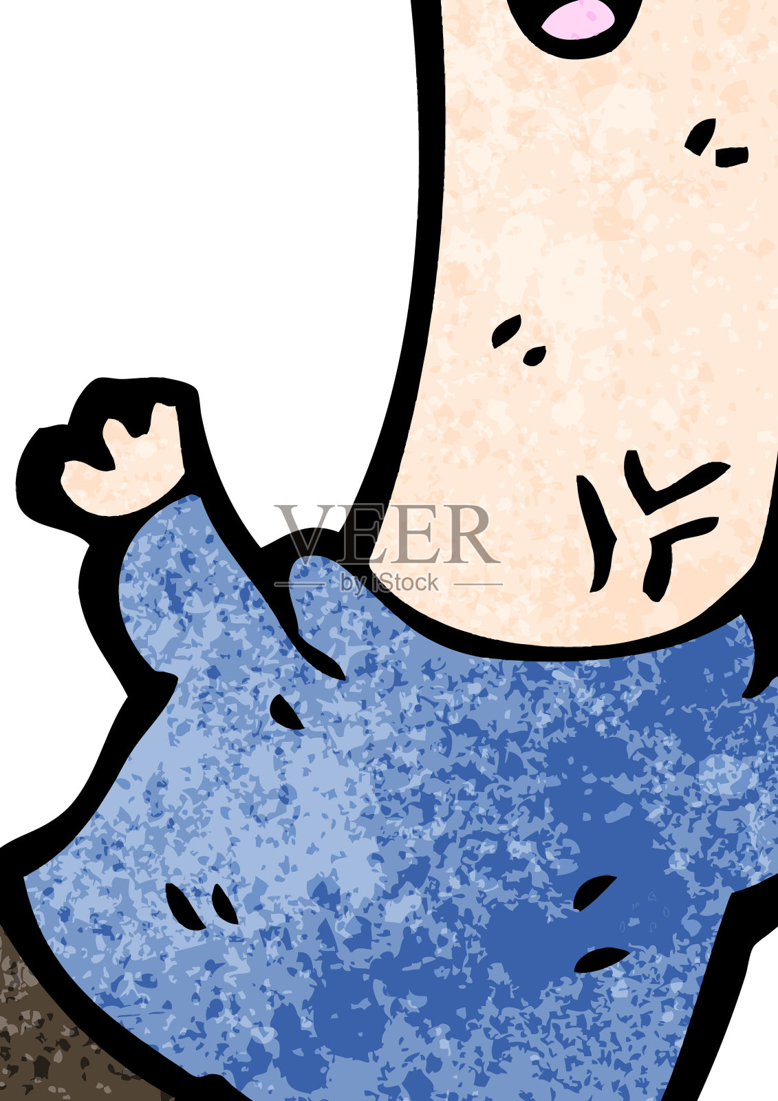 头部肿胀的卡通人物插画图片素材