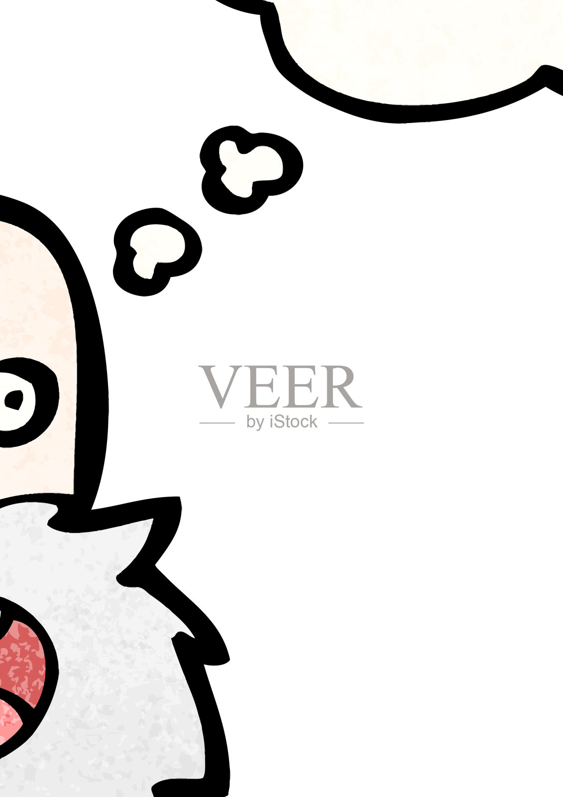 卡通老人的思想泡泡插画图片素材