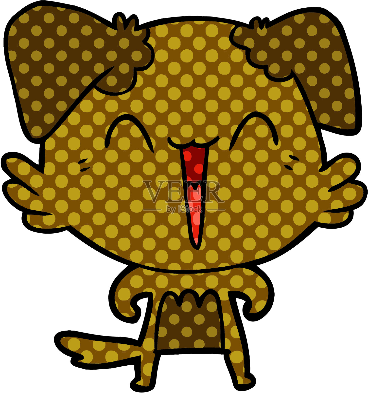 快乐的小狗漫画设计元素图片