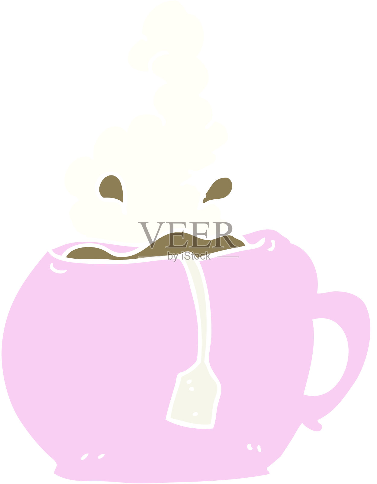 一杯茶的平面彩色插图插画图片素材