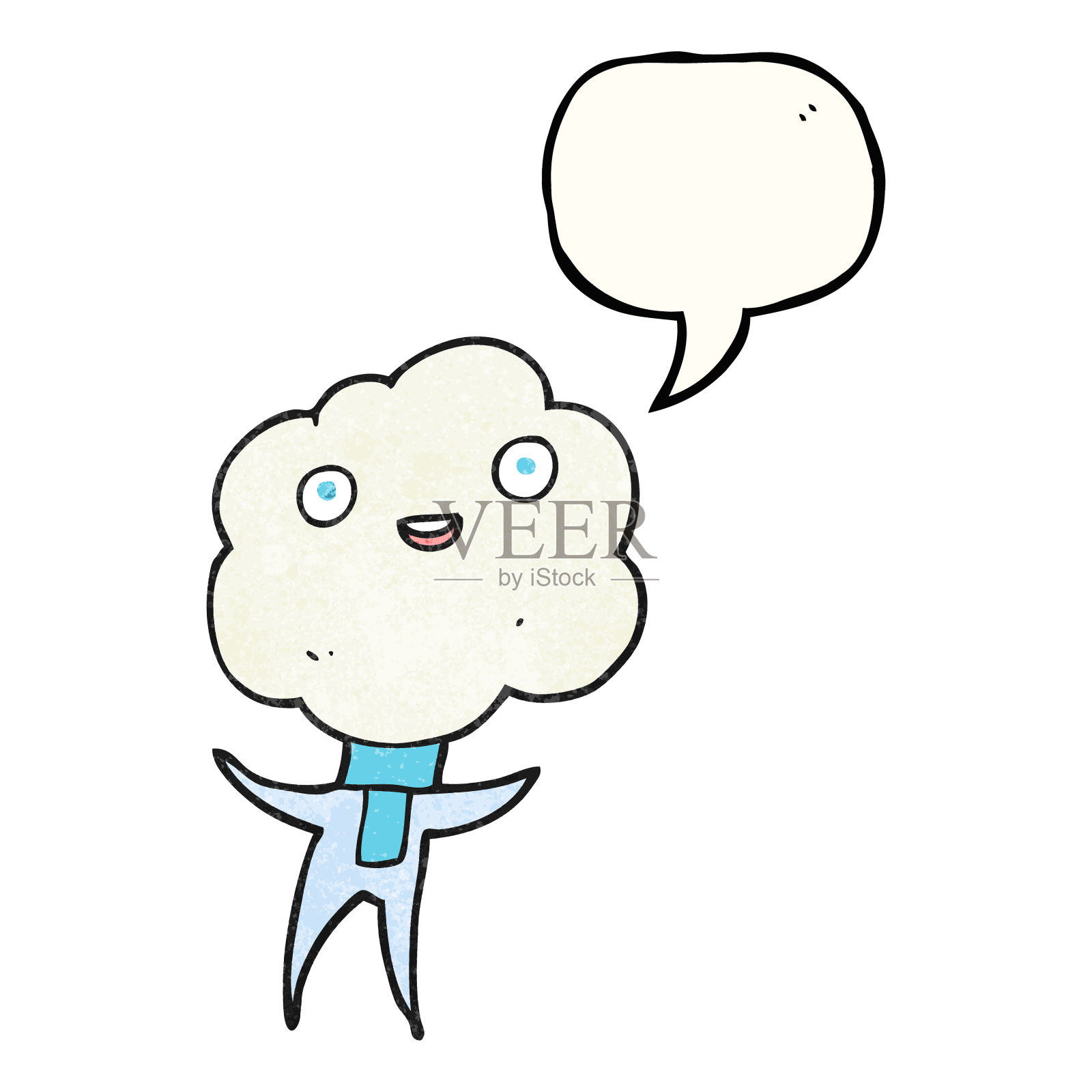 可爱的云头生物插画图片素材