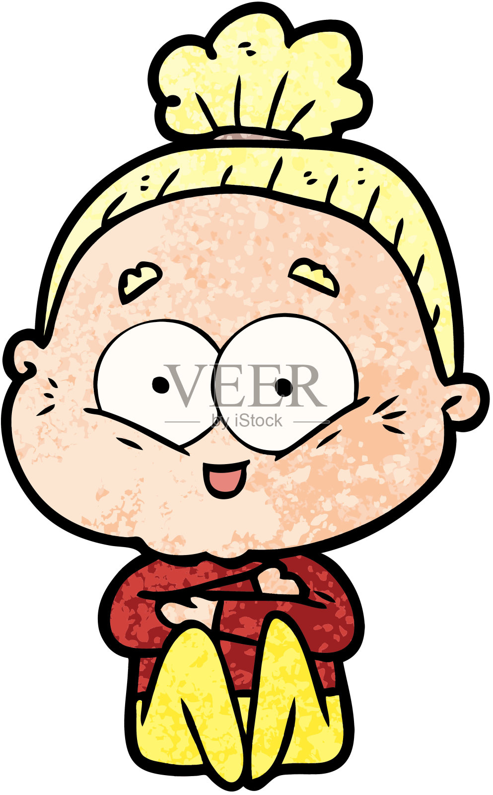 卡通快乐老妇人插画图片素材