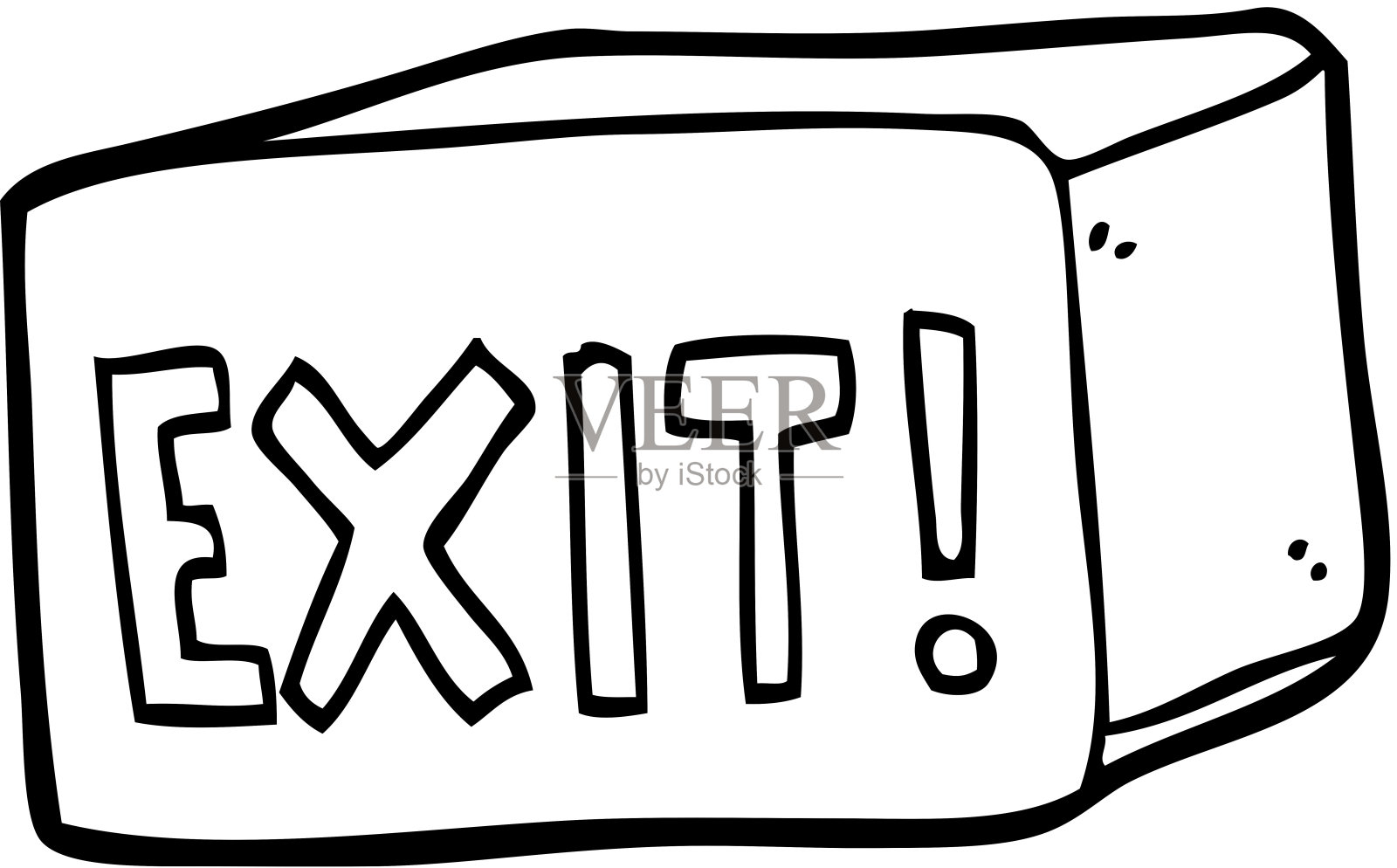 线条画卡通出口标志插画图片素材