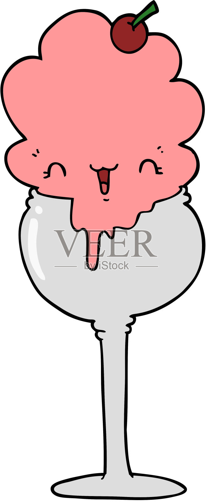 可爱的卡通冰淇淋甜点设计元素图片