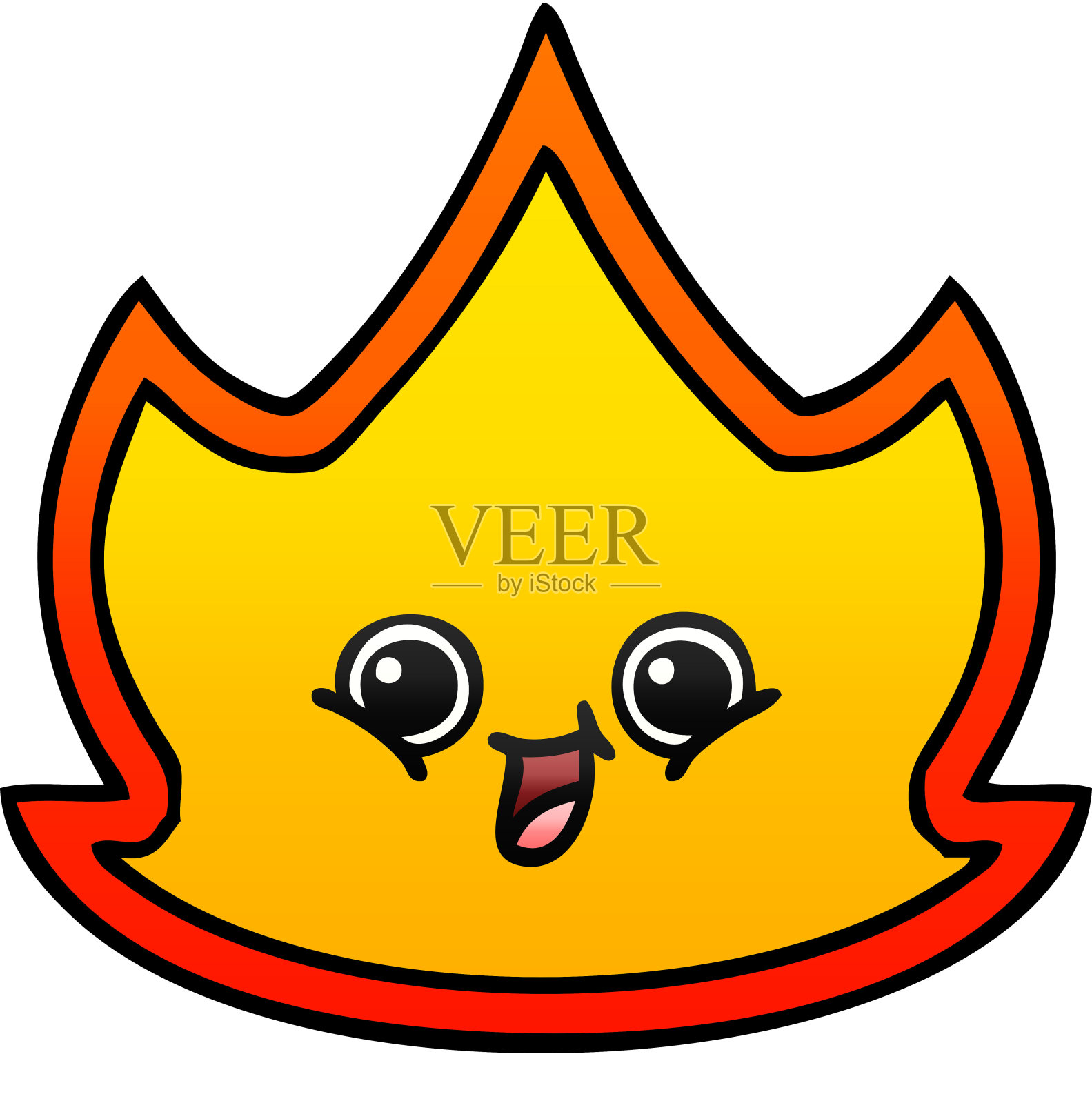 渐变阴影卡通火灾设计元素图片