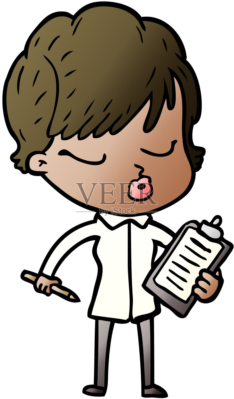 闭着眼睛的卡通女人插画图片素材