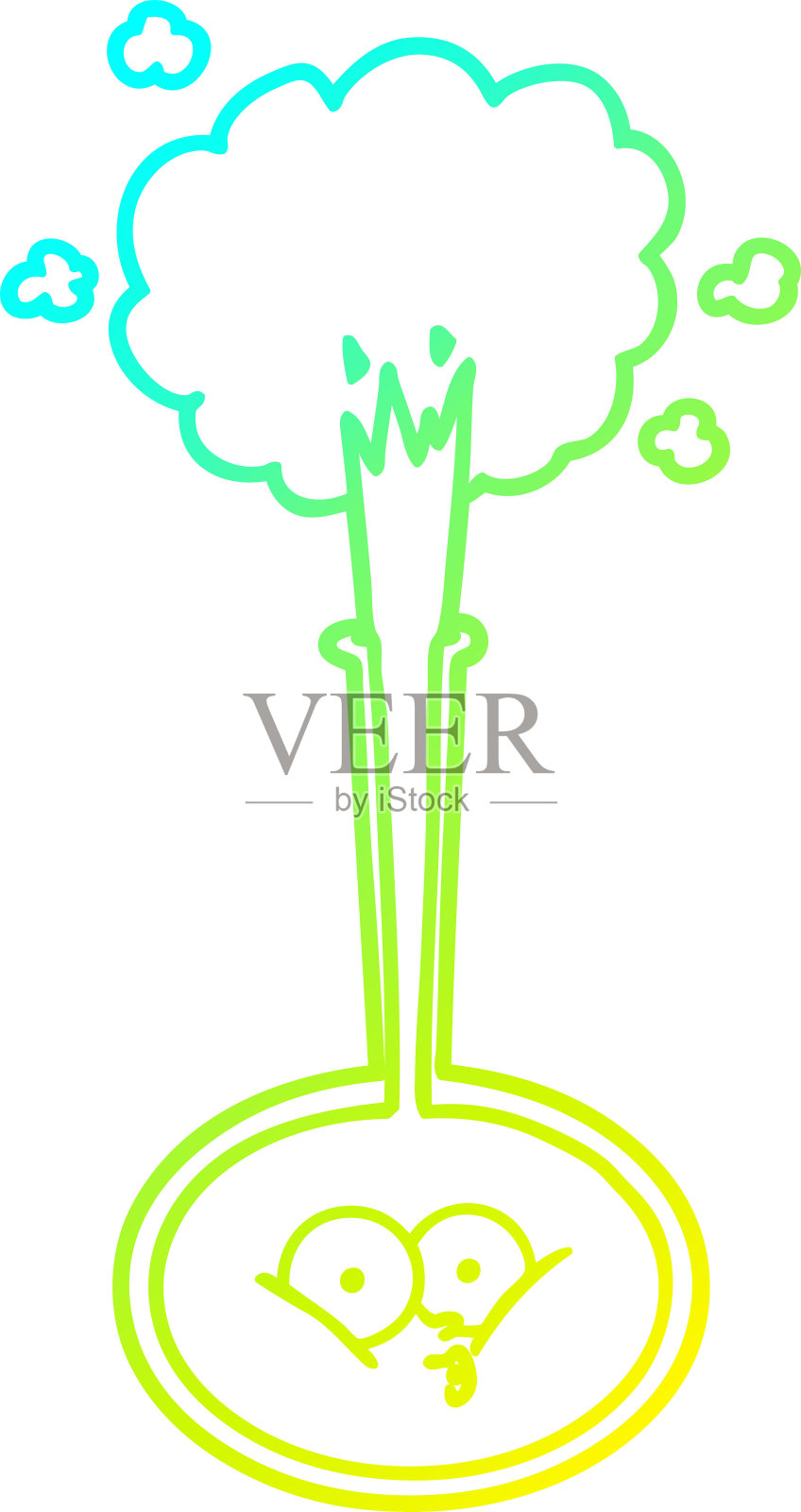 冷梯度线条绘制的一个卡通科学实验设计元素图片