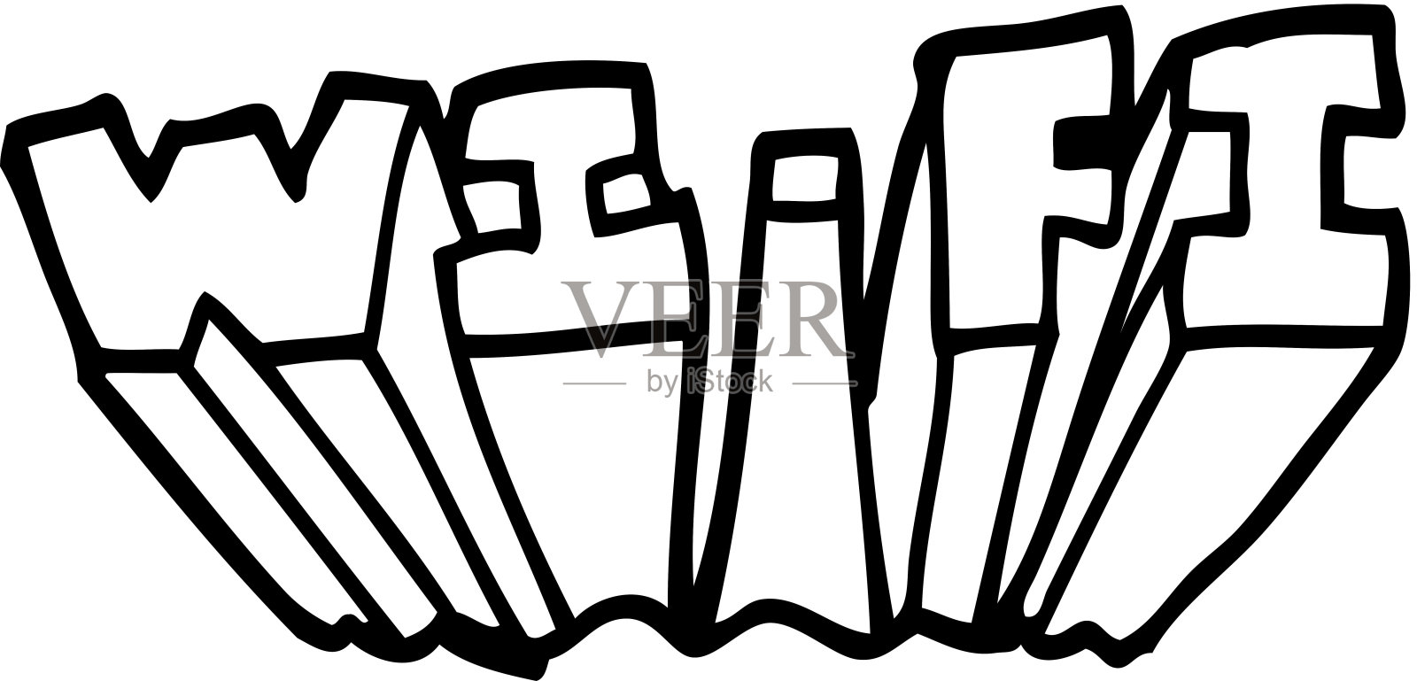 线条画卡通wi fi设计元素图片