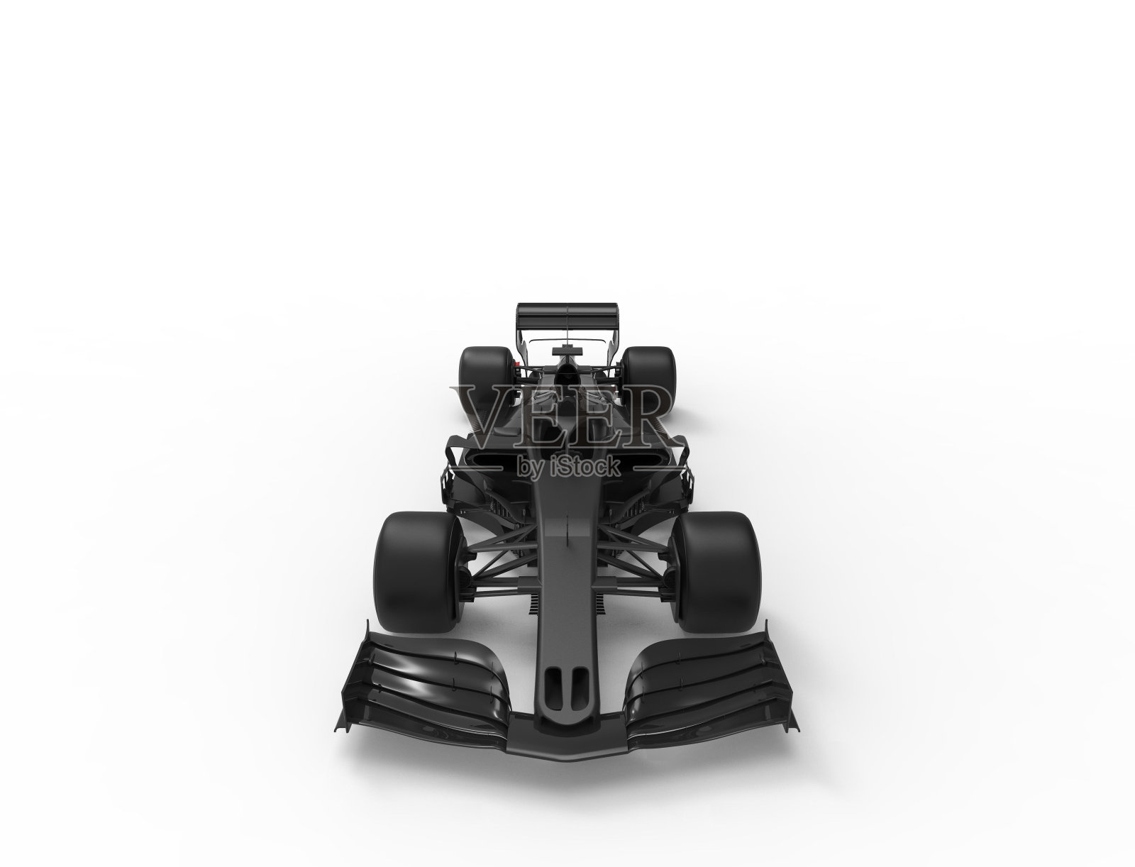一个现代黑色方程式赛车赛车孤立在白色背景上的3D渲染照片摄影图片