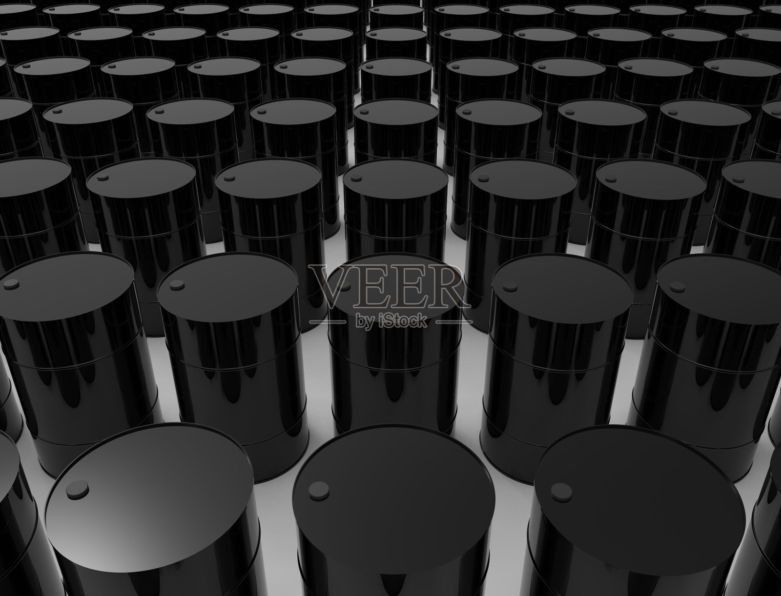 黑色油桶孤立在白色工作室背景的3D渲染照片摄影图片