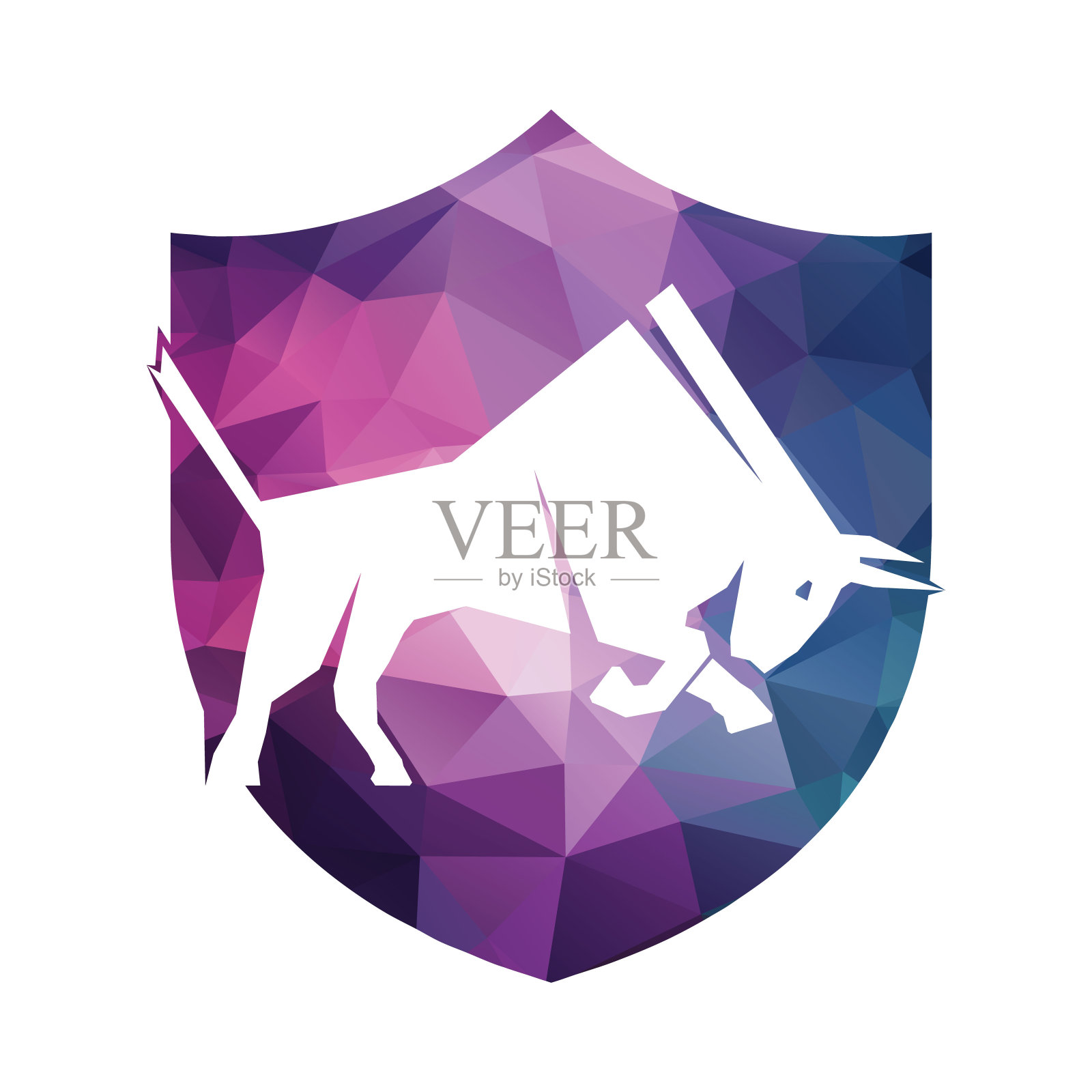 牛撞标志设计。插画图片素材