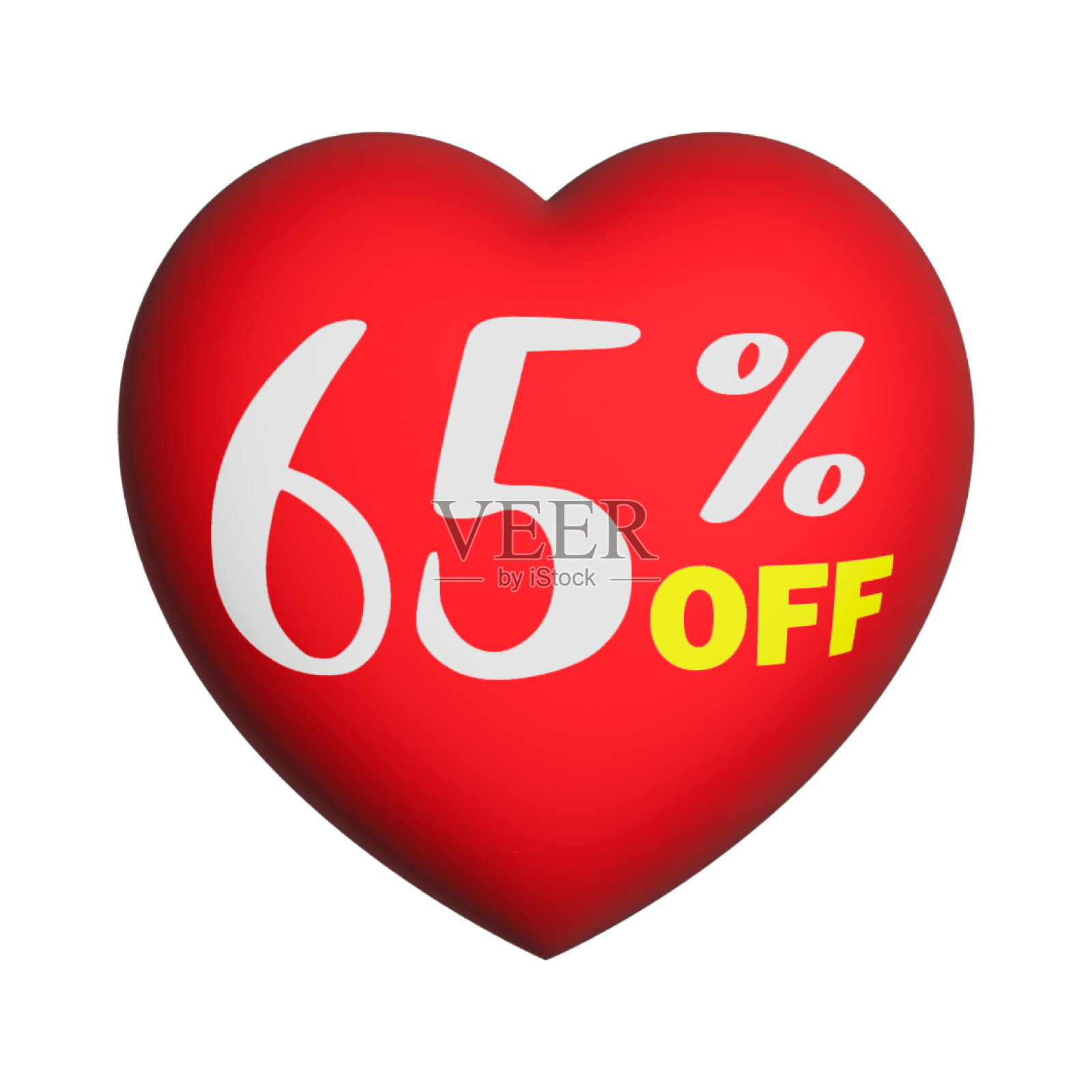 3D红色心脏矢量正在出售，售价65%插画图片素材