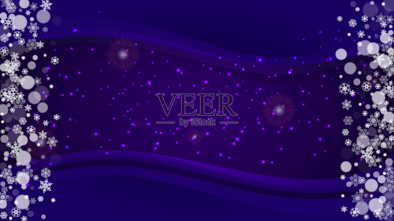 圣诞和新年紫外线雪花插画图片素材