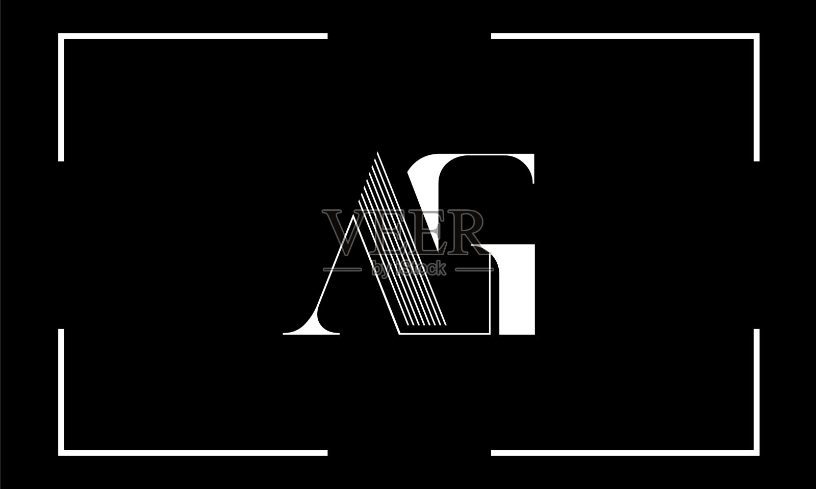 AG, GA抽象字母标志字母组合插画图片素材