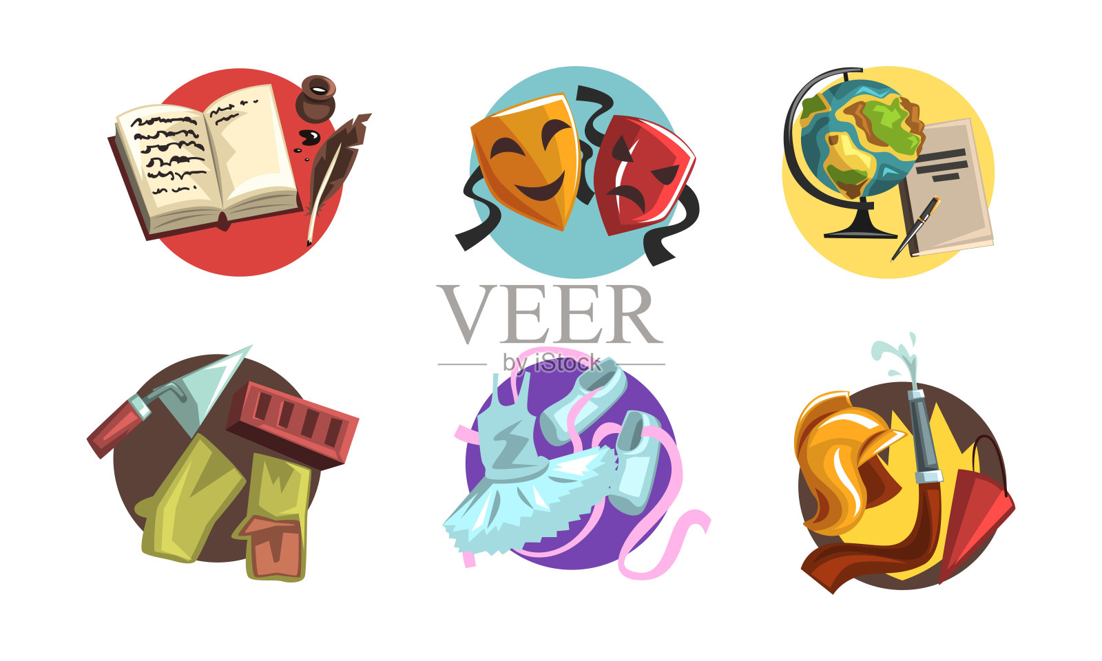 专业属性组合与便利工具和仪器矢量集插画图片素材