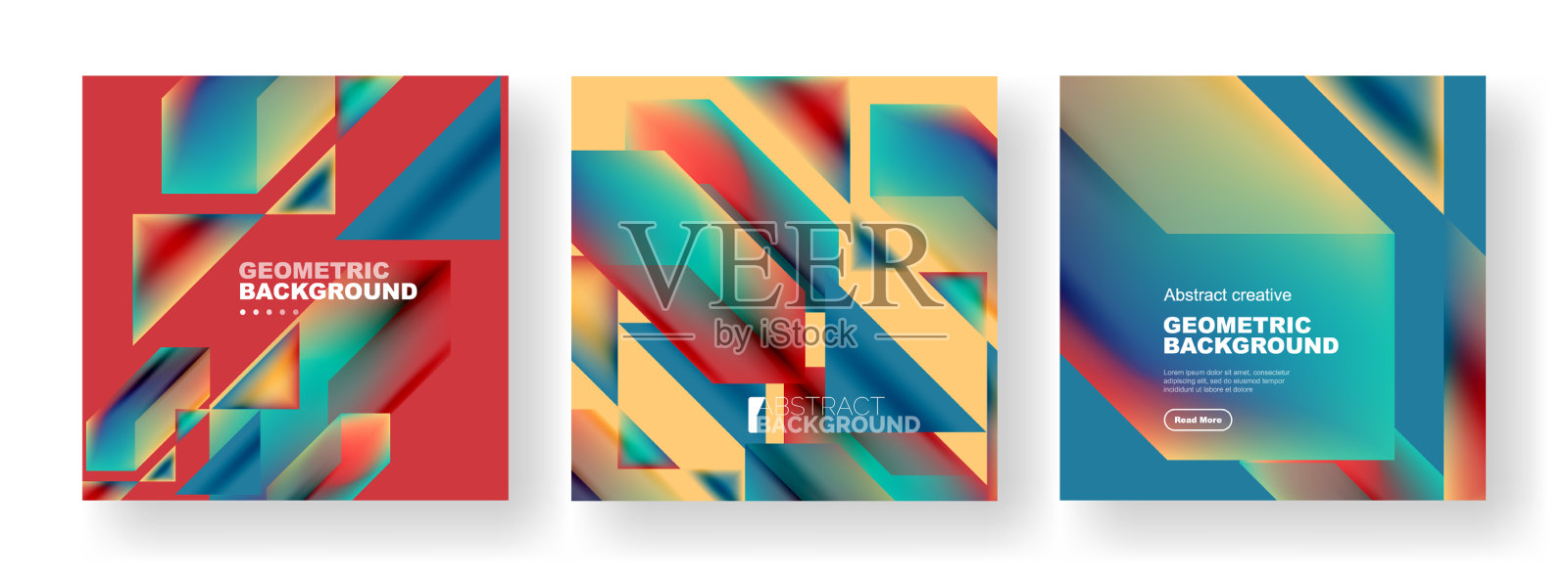 一套抽象几何海报插画图片素材