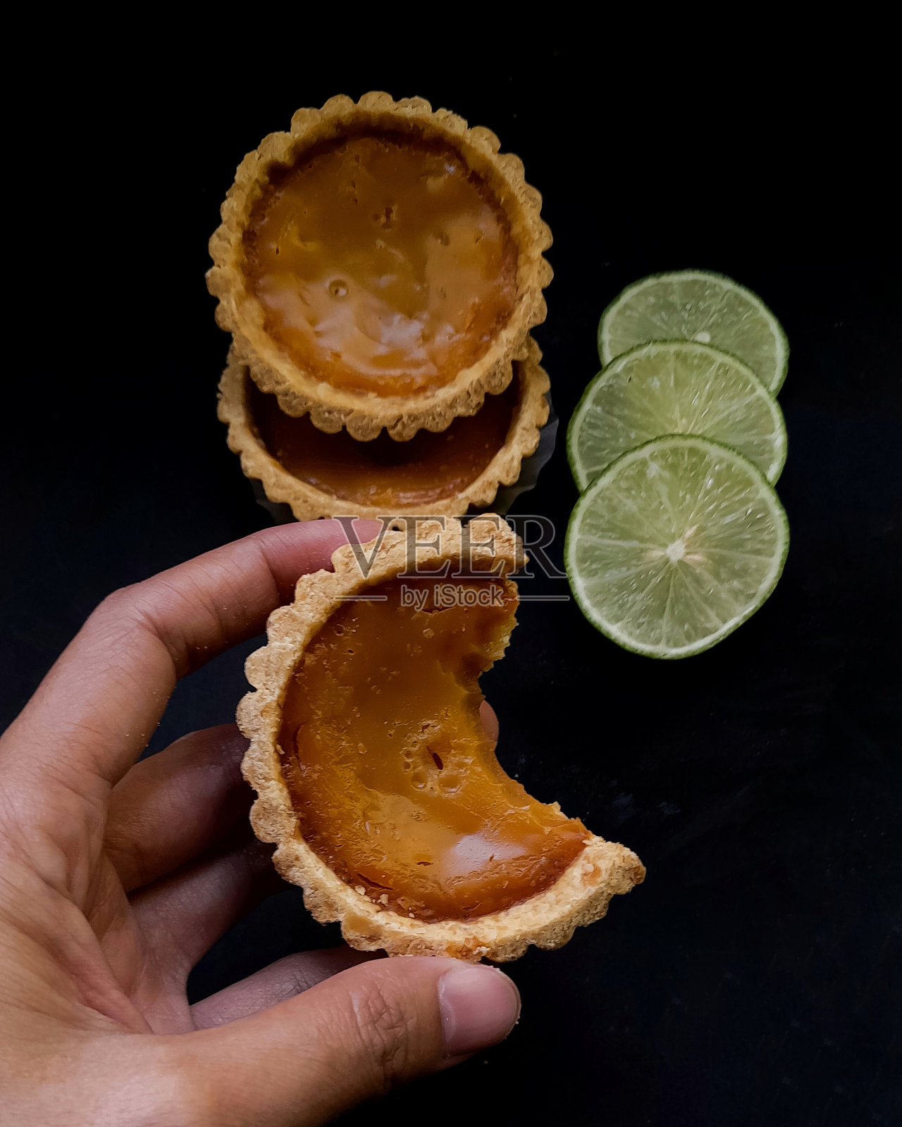 柠檬牛奶派照片摄影图片