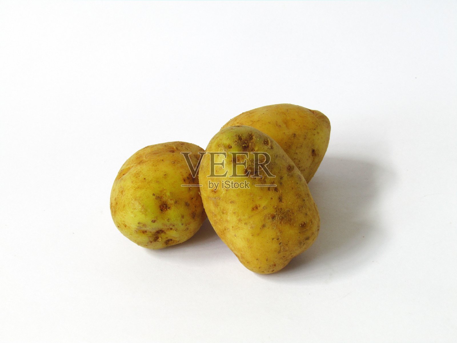 白色背景的生土豆照片摄影图片