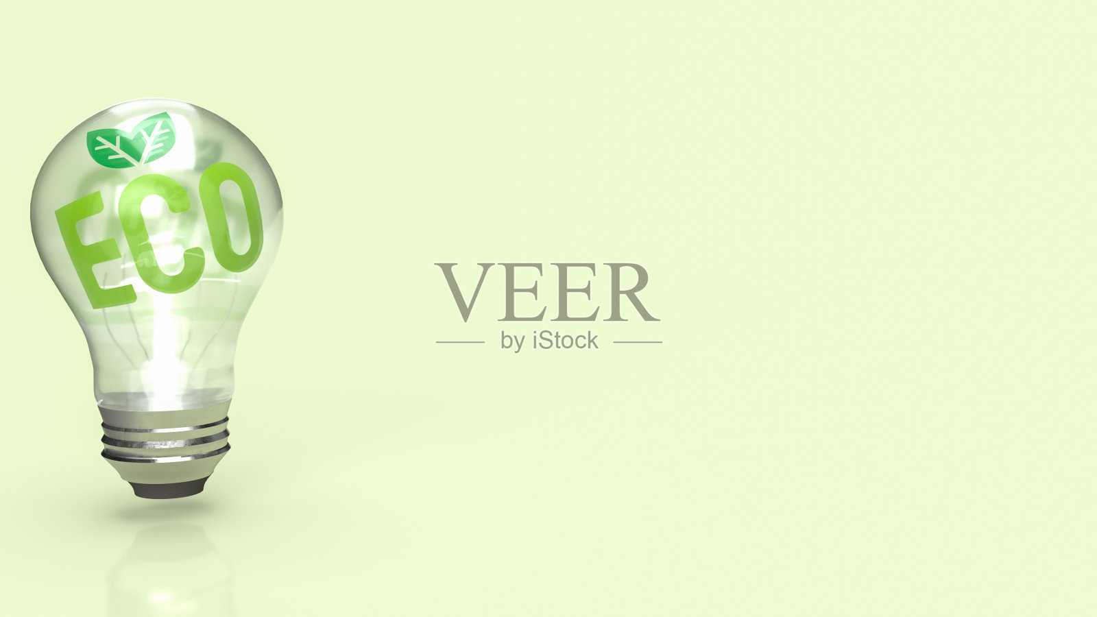 灯泡上的生态符号用于生态或环境概念的三维渲染照片摄影图片
