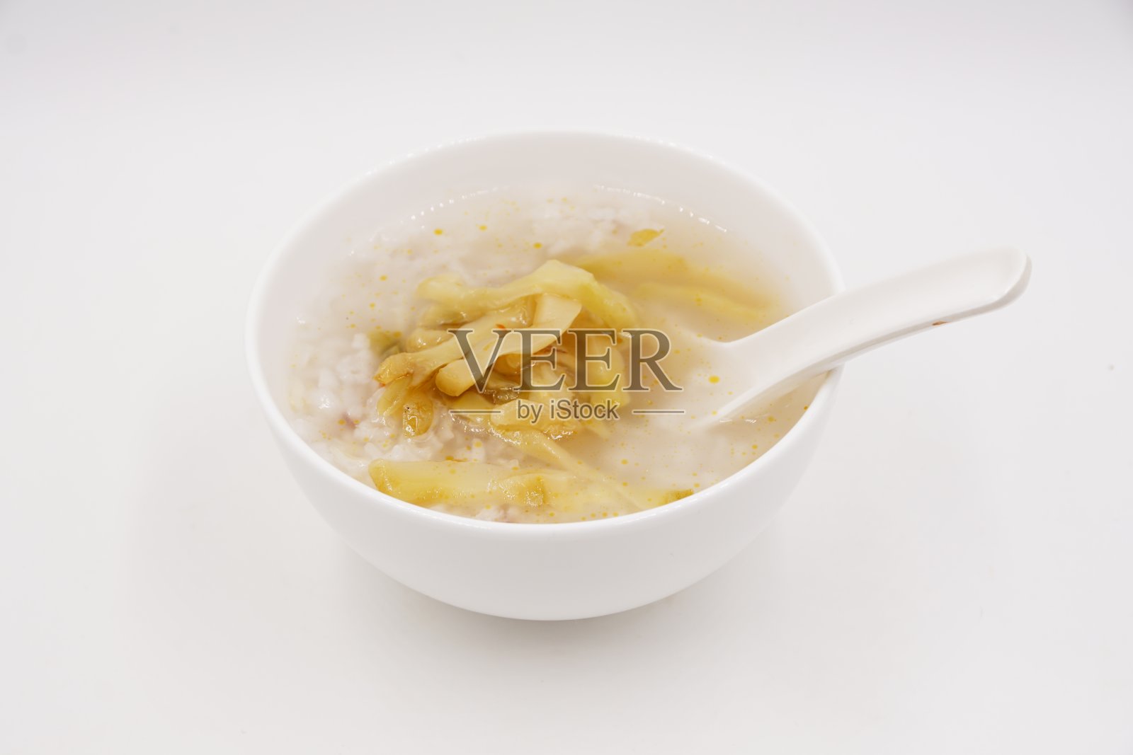 辣酱块茎配粥照片摄影图片