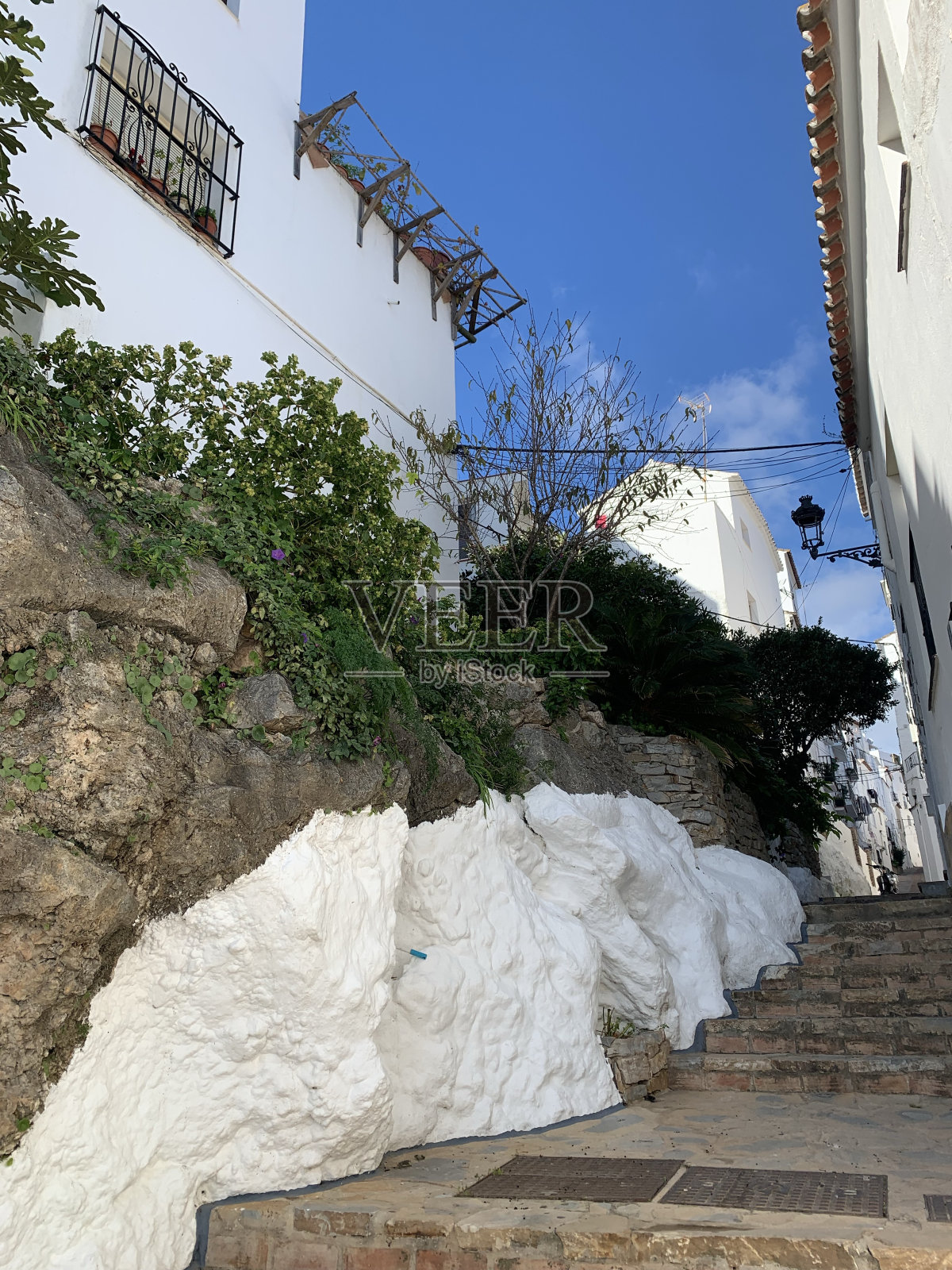 卡萨雷斯的白色村庄照片摄影图片