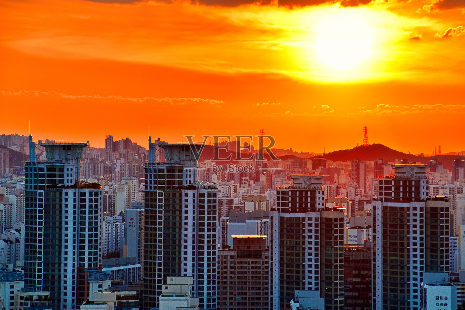 城市夕阳照片摄影图片